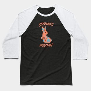 Spring Hoppin Peach Design Baseball T-Shirt